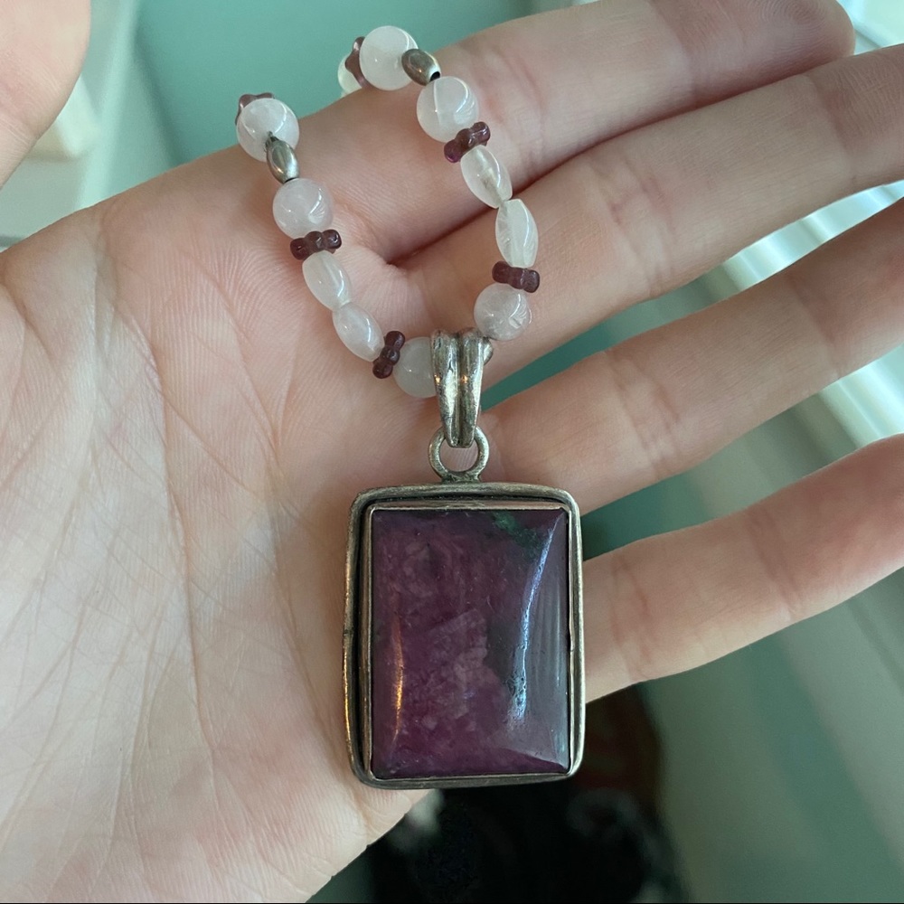 vintage purple beaded necklace